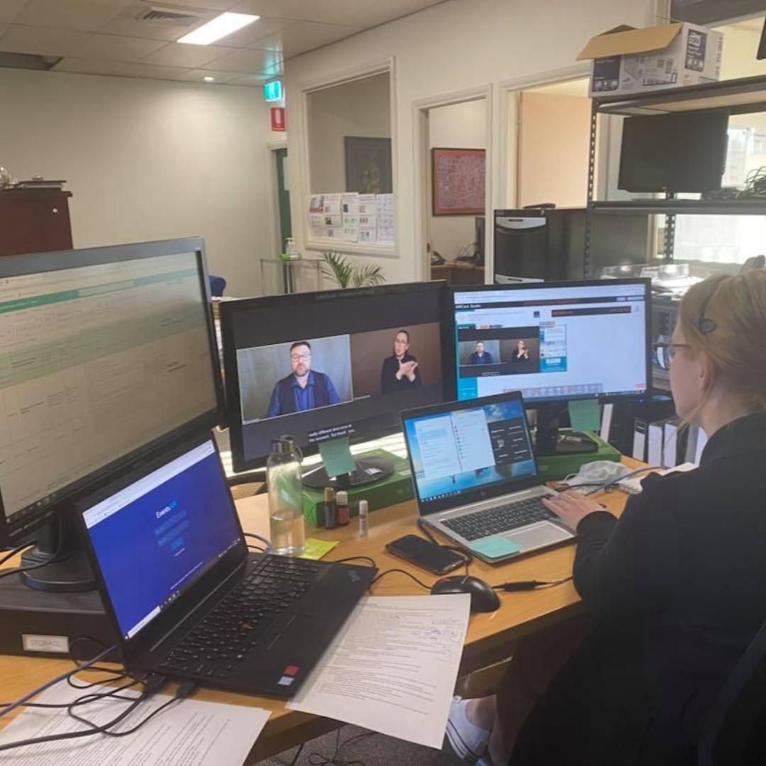 Over the weekend, the GEMS team delivered the 100% virtual 2021 Australian Sign Language Interpreters' Association National Conference, featuring both hearing and deaf speakers, auslan interpreters, english interpreters and live closed captioning 🧏‍♂️🧏 <a href="/ASLIAnational/">ASLIA National</a> <a href="/_EventsAIR/">EventsAir</a>
