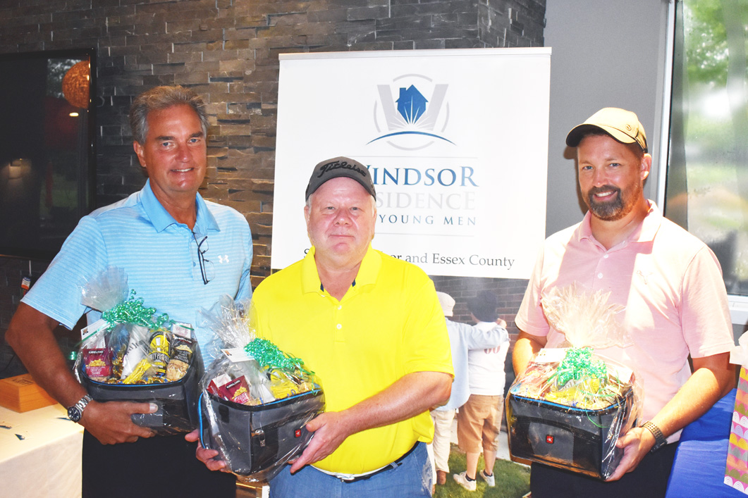 #YQG #ckont #homelessness At WRYM's 2nd Annual Charity Golf Tournament Sunday Sept 12 at Rochester Place Golf Club (LtoR) - Mike Oberemk shot closest to the pin - Gord James was putting contest winner - and Russ Minnis had longest drive! Visit wrym.ca for more.