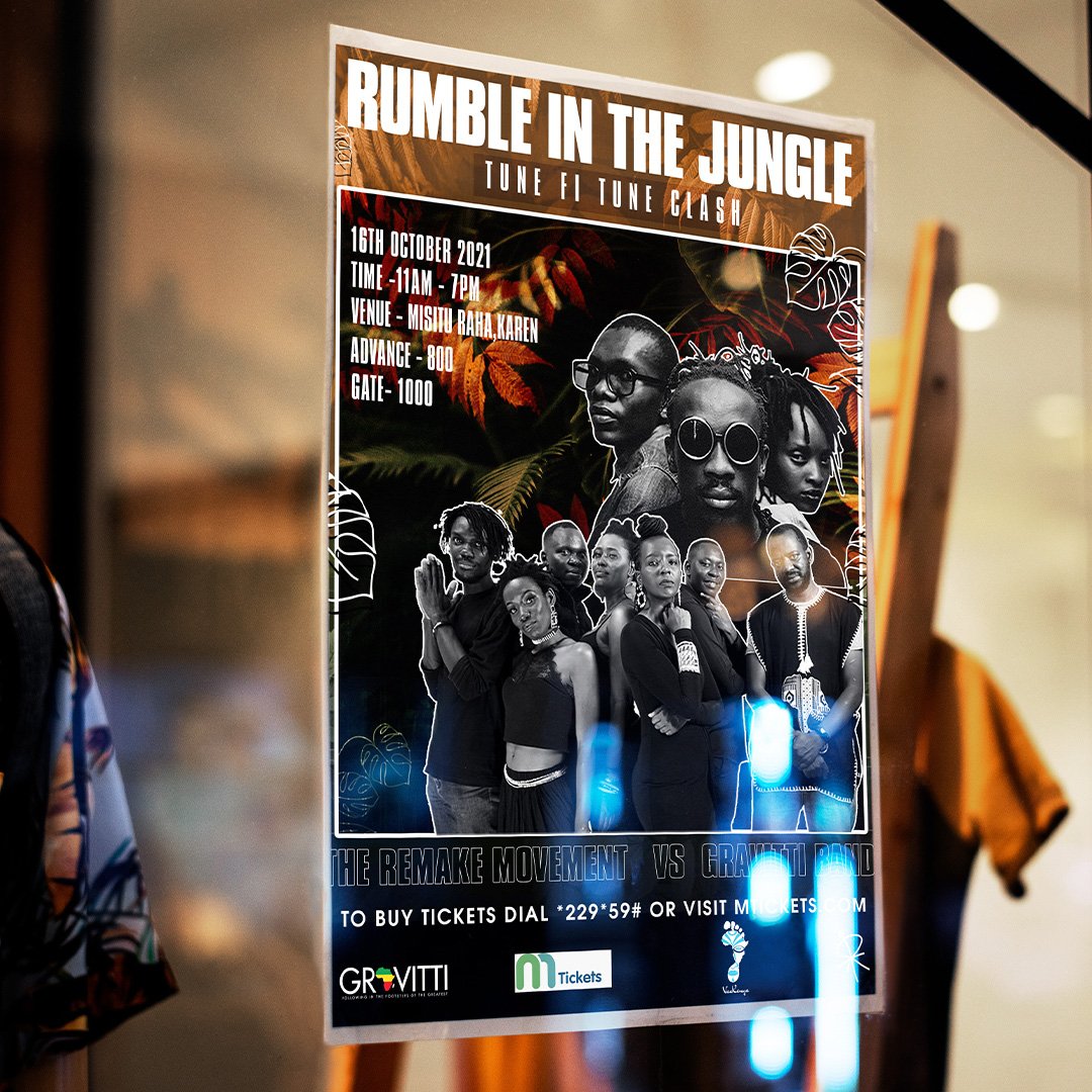 kamunya97's tweet photo. Tell a friend,to tell their cousins to bring their distant relatives to this one of a kind #tunefituneclash
#RumbleInTheJungle #TuneFiTuneClash #RemakevsGravitti #REMGRA #TeamRemake #TeamGravitti #reggaemadeinkenya🇰🇪 #TuffLion @TheREMAKE254 https://t.co/yjoCPRX7Fh
