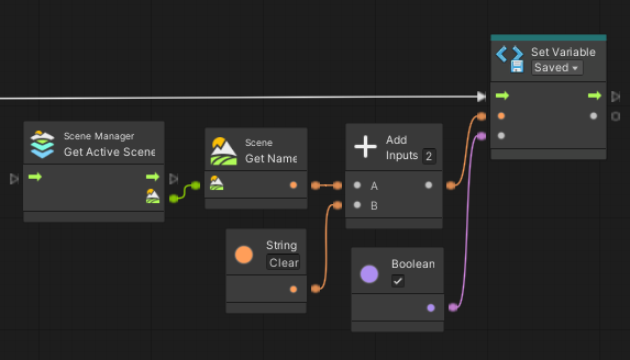 SternfeldStudio's tweet image. SceneManager.GetActiveSceneやGameObject.GetNameから引っ張ったstringで変数を参照させることを覚えると凄まじく手間が省けることにやっと気付けて世界が変わりました。
勉強不足だなあ。

#Unity #Visualscript