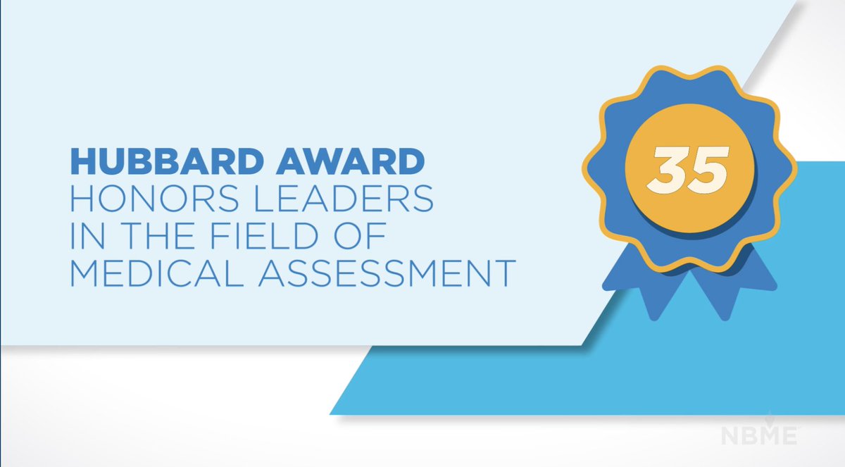 Do you know anyone with significant contributions in the field of assessment? Nominate them now for the NBME Hubbard Award.  Submit a letter of nomination by Friday, Sept. 24, 2021 at hubbardaward@nbme.org. #MedEd #Assessment <a href="/NBMEnow/">NBME</a> 
contributions.nbme.org/contribution/h…