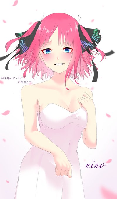 ラッキーちん🍀🏴‍☠️さんがTwitterに投稿した中野二乃(五等分の花嫁)のイラスト。