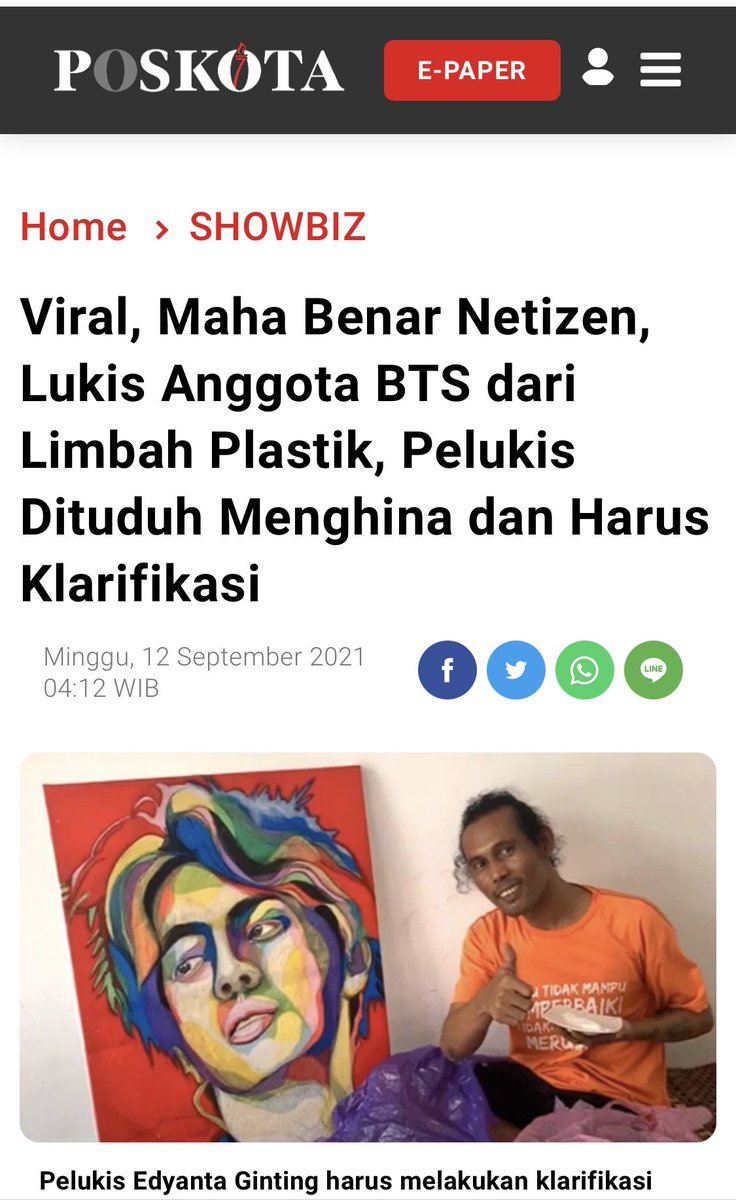RiskaSad's tweet photo. Gmn mau maju org mau berkarya malah di hujat bukannya ngedukung,padahal bgus bnget tu dari sampah plastik jadi lukisan ,klo emg mereka bukan plastik Knp harus baper ? https://t.co/7On6aEkViT