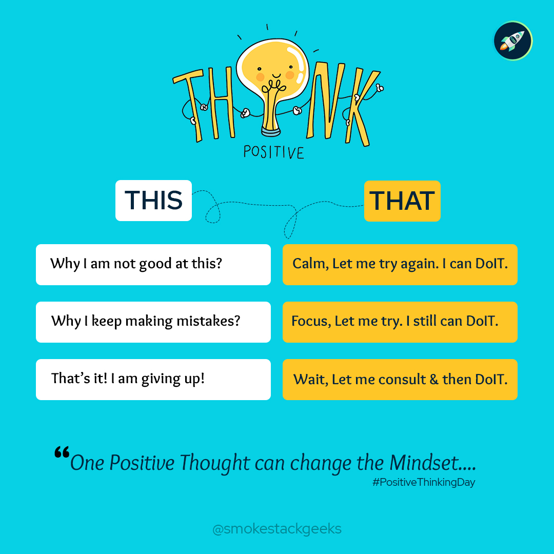 smokestackgeeks's tweet photo. This #PositiveThinkingDay...
Which side are you choose? 🤔

This👈 or 👉That

Let us know...!
.
.
.
. 
#iSmokeStack  🚀
#PositiveThinking
.
.
.
#GoodThinking 
#PositiveThought
#TwitterQuotes
#TweetQuotes
#mondaythoughts
#MondayMotivation https://t.co/eMyoiWXX9O