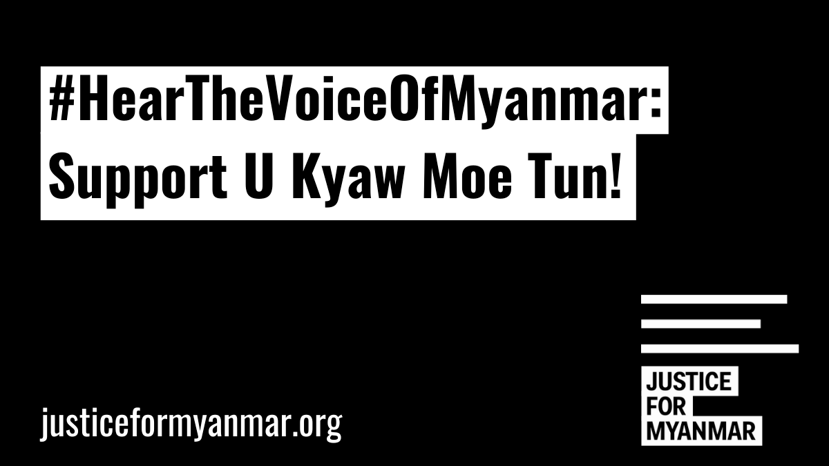 JusticeMyanmar's tweet photo. #HearTheVoiceOfMyanmar! Ambassador Kyaw Moe Tun represents the #Myanmar ppl. Myanmar's accreditation at the UN must be maintained✊🏽 Reject the illegitimate rep of the Myanmar military cartel! See CSO open letter to #UNGA members @ASEANMP 👉🏽https://t.co/9S9EcwOE2o #RecognizeNUG https://t.co/MCEbGm5FR7
