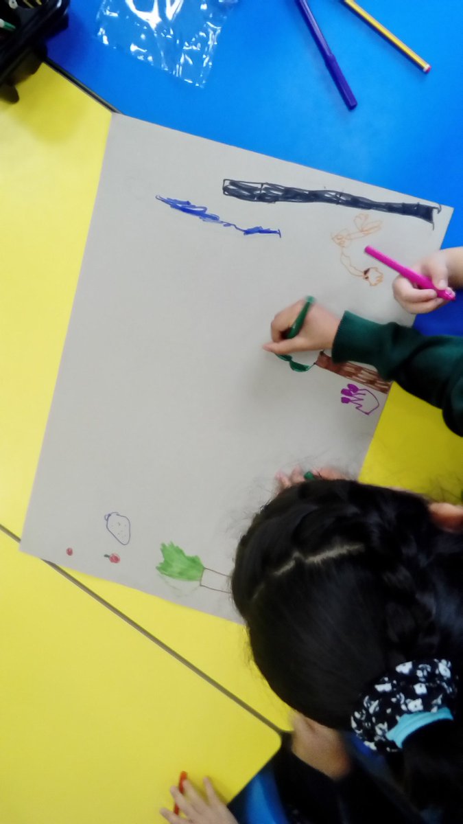 mrs_lwilson's tweet photo. We are busy drawing the Forest of Sin from Billy and the Minpins by Roald Dahl.#dahlday #teamwork https://t.co/yQhyT3IfPz