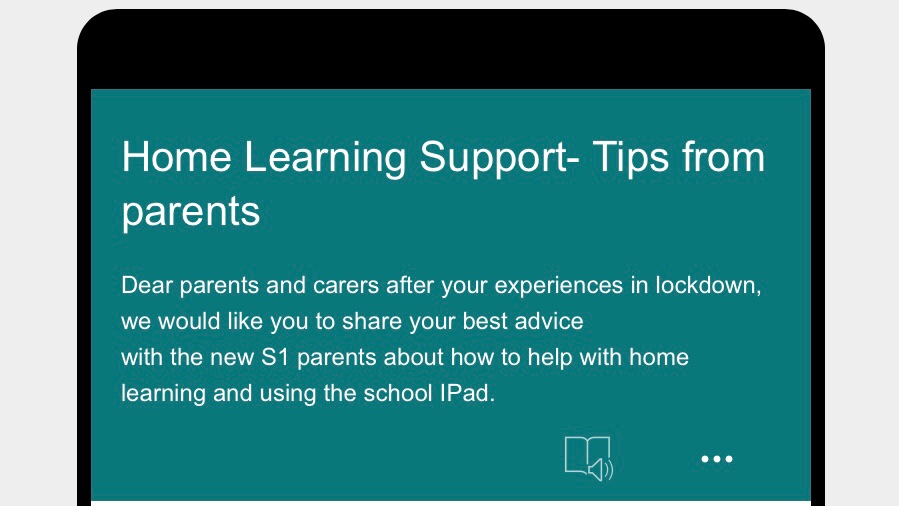 @HolyroodSec parents and carers S2-6 please answer the three questions that are being sent out (website&expressions) to give your best advice on how to support home learning using the iPad to help our new S1 families, thank you!😊
#ParentsHelpingParents 
#parentalengagement