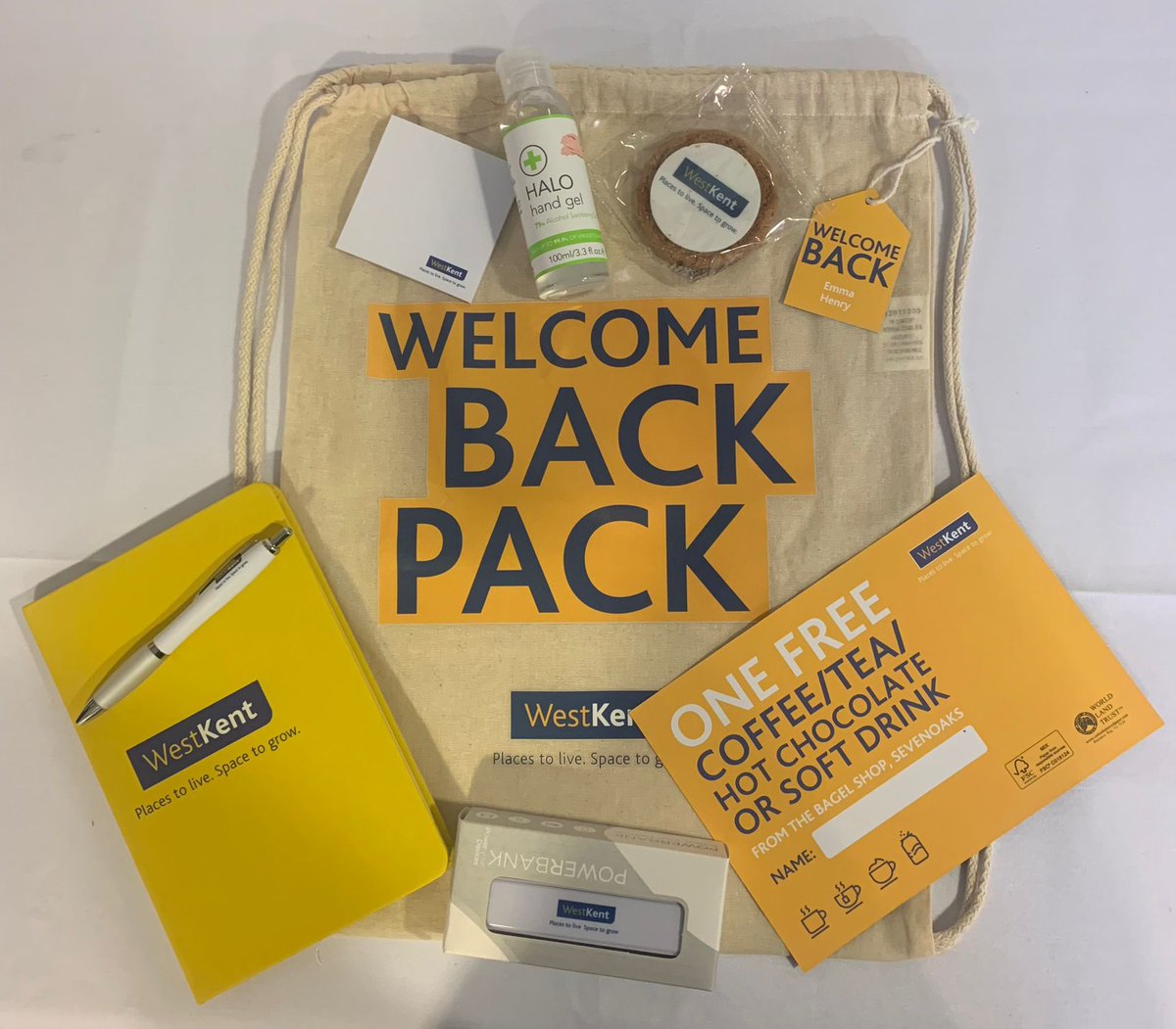 West_Kent's tweet photo. Another @WeAreResource success! Our staff are returning to the office today and everyone is receiving one of these ‘Welcome Back Packs’. Thanks @Elliot_Resource and @Joel_Resource for making them happen. #backtotheoffice  @Steph_WestKent @Emma_WestKent https://t.co/vgKyrbNnP7