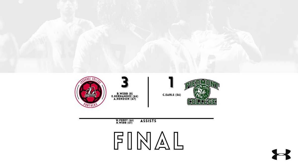 Final score from our game against Piedmont!