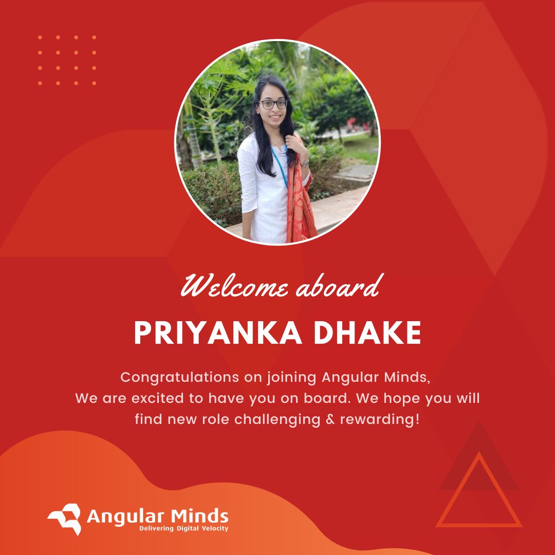 angularminds's tweet image. A warm welcome and lots of good wishes on becoming part of our growing team. 
. We are all happy and excited about your inputs and contribution to our company.🎆

#angularminds #welcomeonboard #kudos