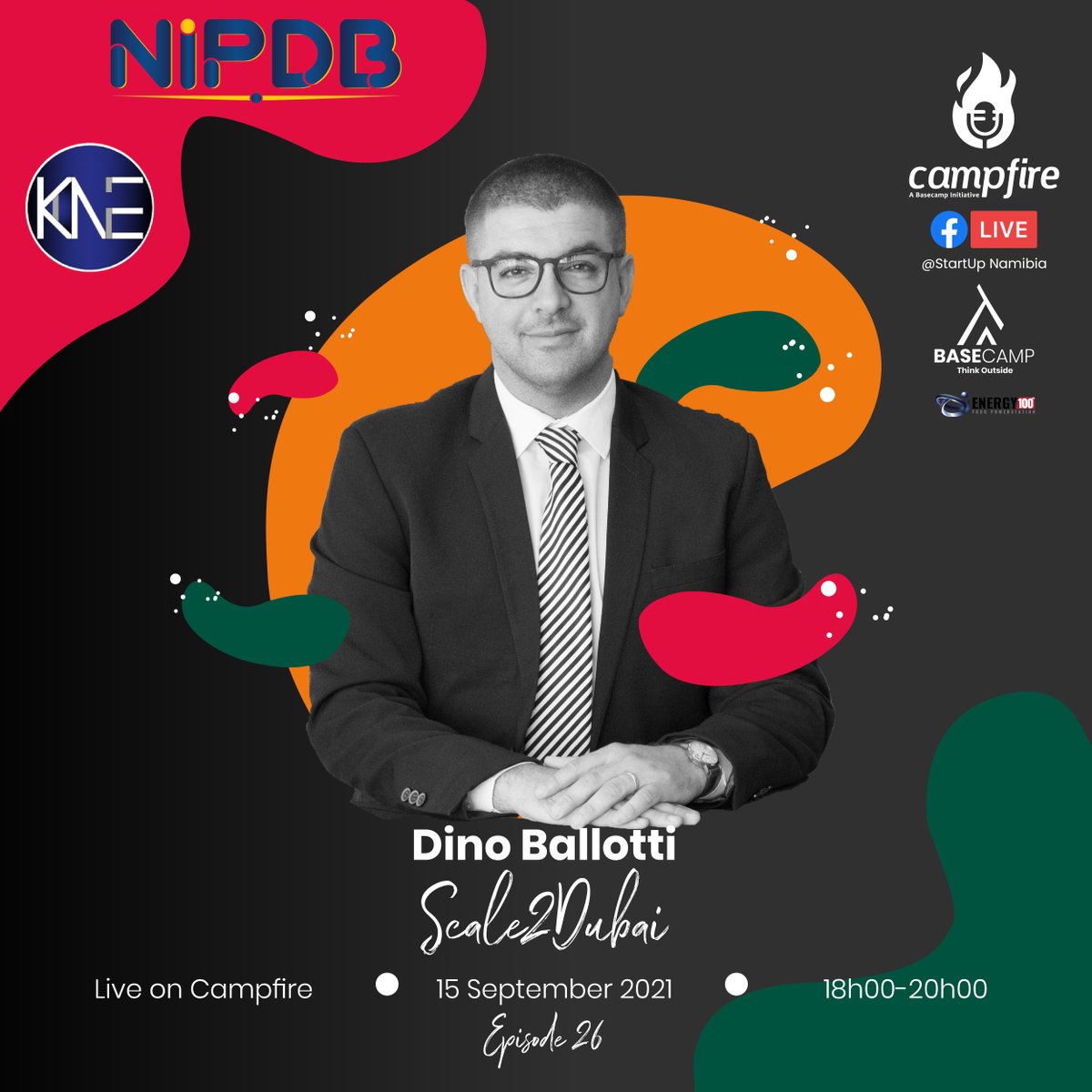 Energy100FMNam's tweet photo. Tune in to the #HelloStartup Campfire event taking place on Wednesday, 15th September 2021. The topic for the campfire is "Scale2Dubai."
1/5 https://t.co/cLsfVlCyGE