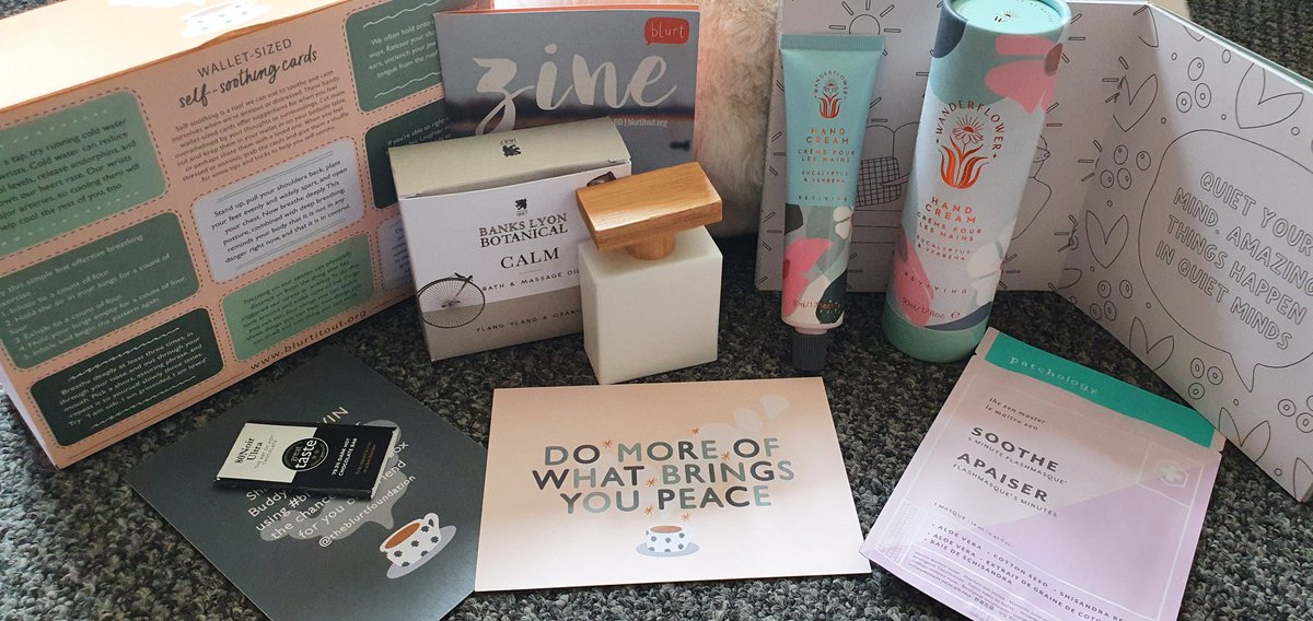 KBookishlife's tweet photo. Peace and calm in a parcel π September's soothing buddy box has arrived and it is superb! #blurtbuddybox @theblurtfoundation https://t.co/g3L8998cz8
