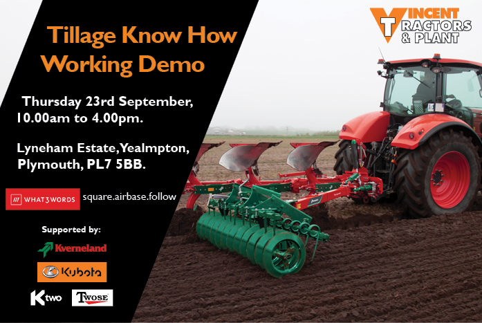 VincentTractors's tweet image. If you haven't heard already, be sure to attend our Tillage Know How Working Demo event on Thursday 23rd September.

We look forward to seeing you there! 😊

#Kverneland #Kubota #Ktwo #Twose #Farming #Agriculture