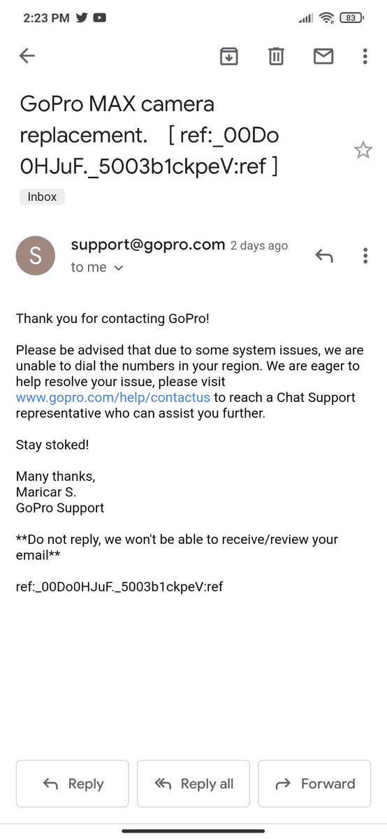 DesmondFaraday7's tweet photo. @GoPro The problem is and has been on your side. It's been 6 days now since you've shared my case with the team. Shouldn't I have received an email? I just want to send the camera back for replacement. Callback and chat do not work and there are no alternatives, this is tragic. https://t.co/DVUcekrnQx