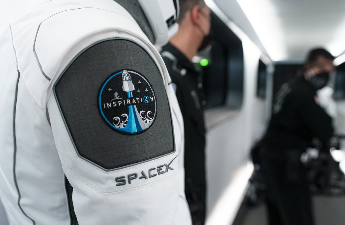inspiration4x's tweet photo. Launch rehearsal complete for our #Inspiration4 crew — getting closer to liftoff! https://t.co/4aE5c6FWAs