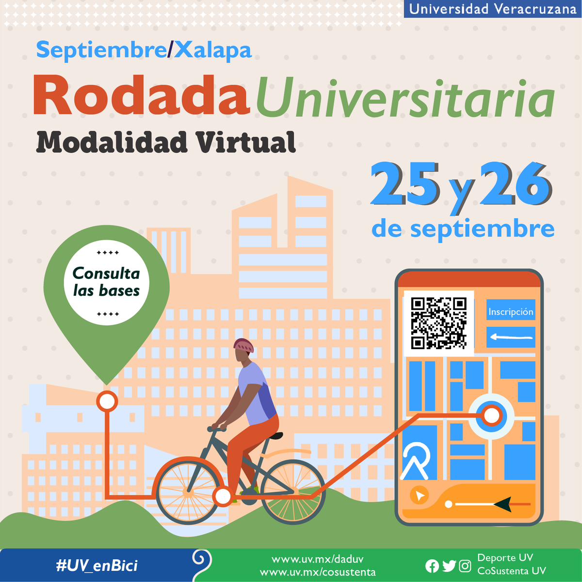 LuzioUV's tweet photo. #UV_EnBici
¡No te quedes fuera de la #RodadaUniversitaria virtual! 
🚩 Participa en cualquiera de las 3 categorías: 10, 30 y 40 km.
Consulta los detalles: https://t.co/L01ruQ6zmg https://t.co/DVbUIMDo3G