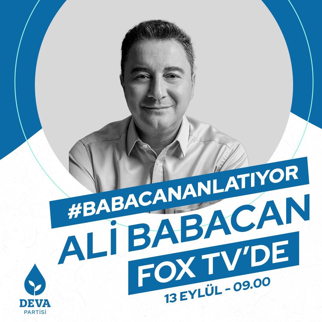 Genel Başkanımız Ali Babacan, 13 Eylül Pazartesi (Bugün) saat 09.00’da FOX TV’de Çalar Saat programının konuğu olacak.
#babacananlatıyor