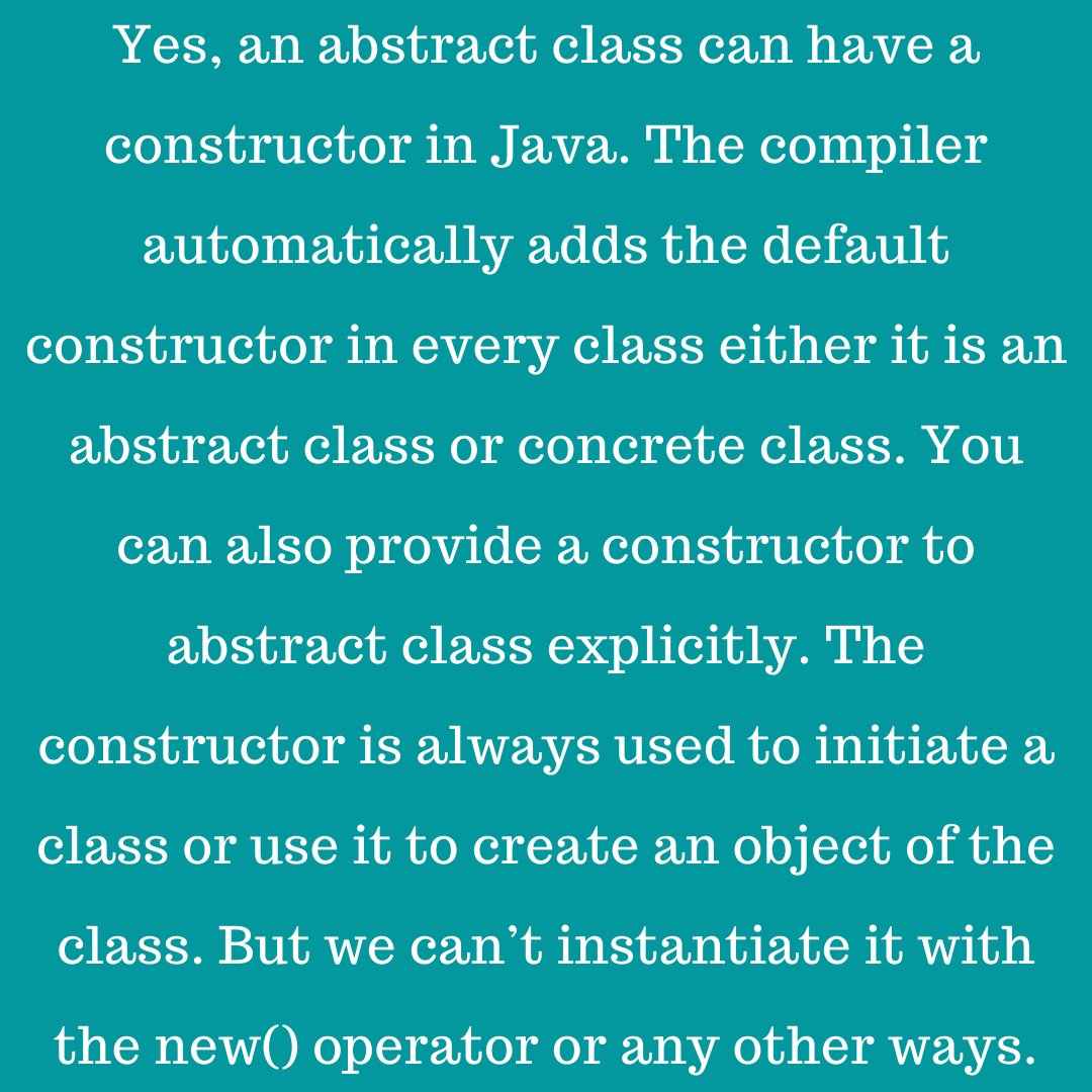 GoalJava's tweet image. Want to read it in detail then click on link: javagoal.com/can-an-abstrac…
#javadeveloper
#android
#javacode
#codinglife
#Coding
#devcommunity
#CodeNewbie
#CodeNewbies
#WomenWhoCode