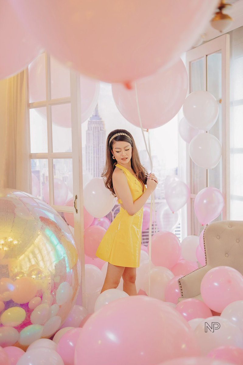 Birthday Girl Posing with Balloons Stock Photo - Image of gift, happy:  180380742