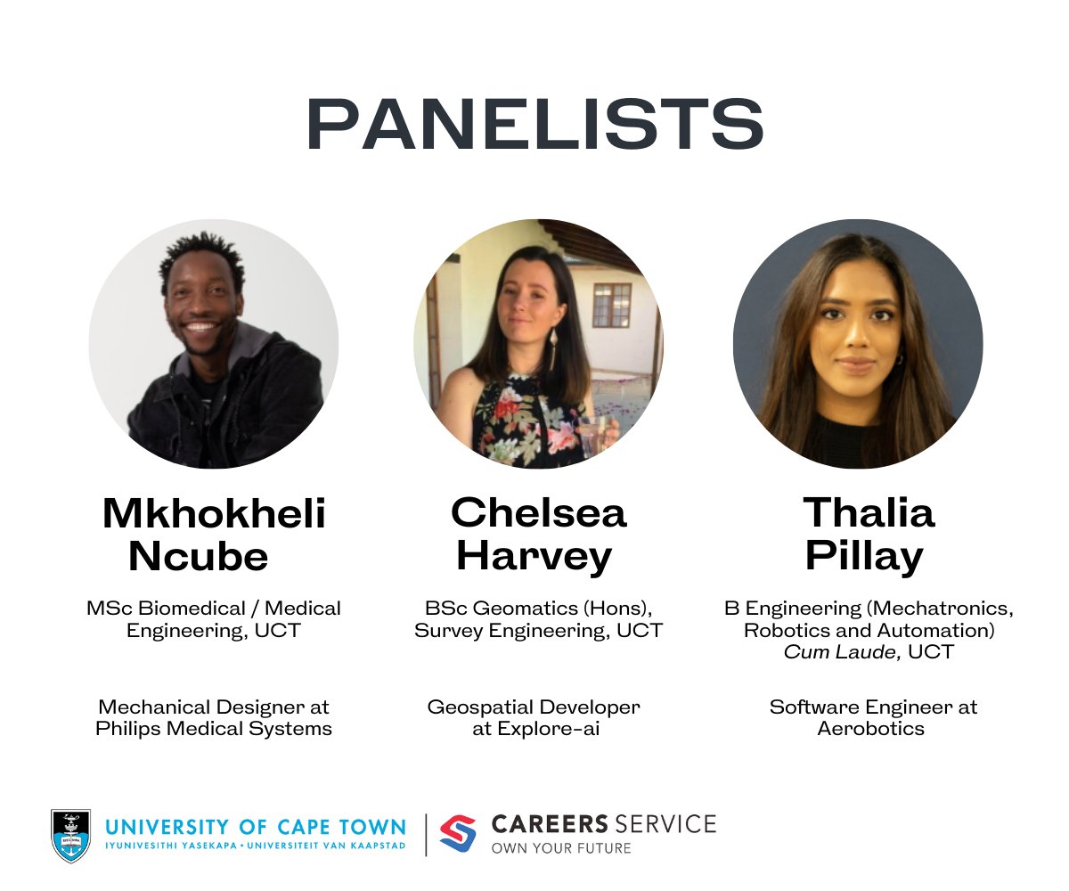 UCTCareers's tweet photo. Are you interested in hearing more about careers in Engineering and the Built Environment? Join us THIS Thursday 16 September at 1pm for Career Conversations! Book here - https://t.co/LwUwpQ1VIc https://t.co/spttfF5qdB