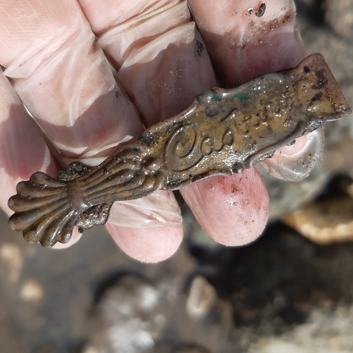 Cadbury's chocaolate tongs, c. 1900-1930s.  Found mudlarking on the River Thames foreshore.  #mudlarking #mudlark #cadburys #chocolate