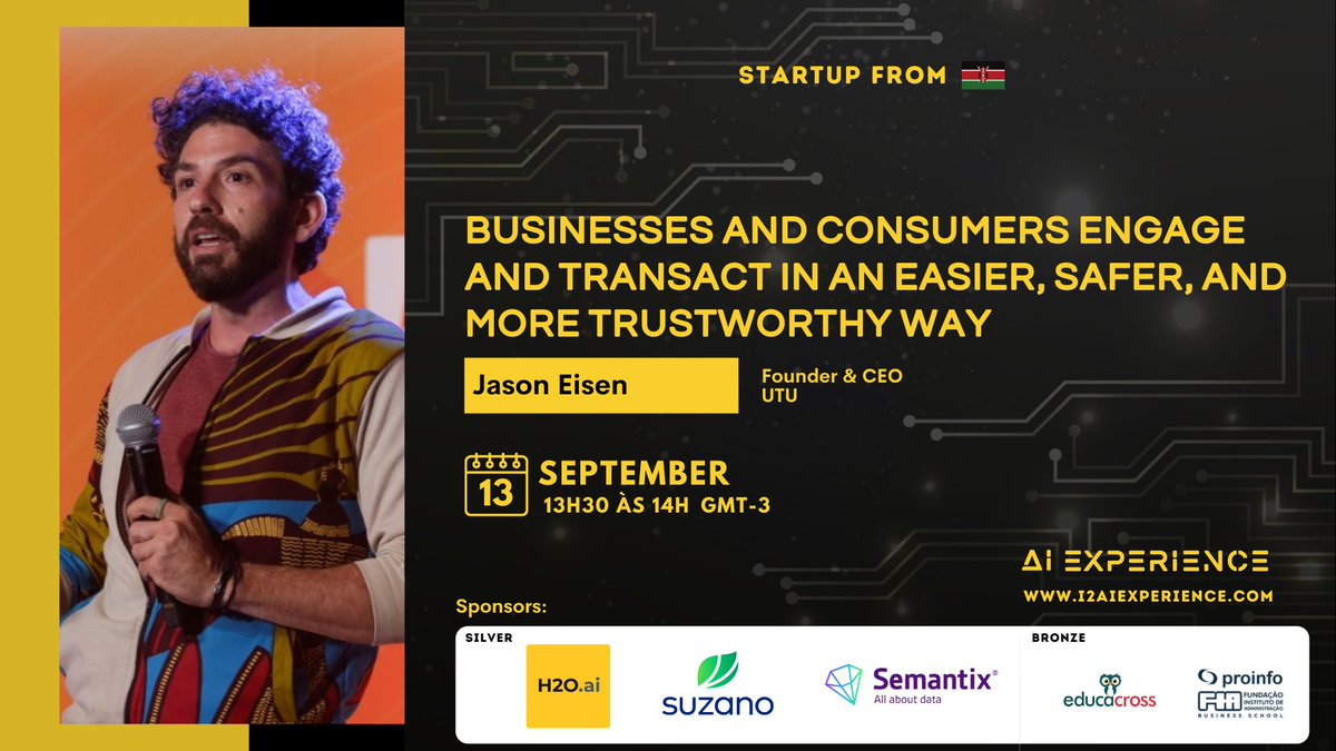 UTUtrust's tweet photo. Don't miss! Our CEO @develocon will be presenting $UTU and how we're increasing trust across the internet at the AI Experience 2021 event by the I2AI - International Association of Artificial Intelligence today at 4:30PM UTC!
Sign up here: https://t.co/0jRruJdb92
#i2ai #AI https://t.co/ytlcOYfW8Q