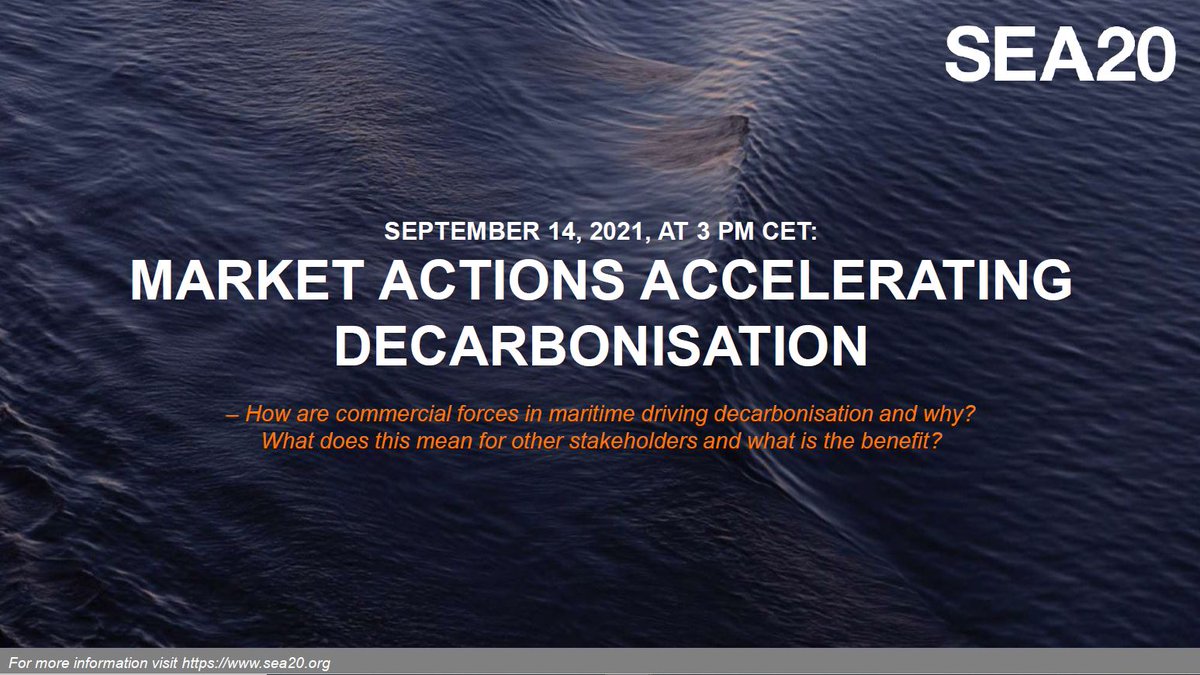 SEA20forum's tweet image. Discover how markets are accelerating decarbonisation together with speakers from @wartsilacorp AMRO, @lloydsregister @Eidesvik @BlueSkyMaritime, @Clarksons_CRSL &amp;amp; Maersk Mc-Kinney Moller Center for Zero Carbon Shipping. Don't miss out, register now:ow.ly/lrlq50G8DPy #SEA20