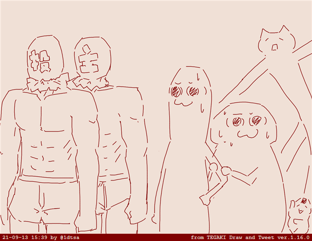古の者たちが蘇ってくる…… #tegaki_dt 