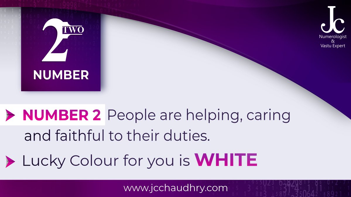 jc_chaudhry's tweet photo. If you are born on dates 2, 11, 20, 29 of any month, you are Number 2 born– Know your lucky colour &amp; characteristics

Numerology Books  
https://t.co/JhgXKa0Zw2
https://t.co/uE3FuL5Prl

#LuckyColour #Number2 #Numerology #Numerology2 #Dailynumerology #numerologist #Luck  #GoodLuck https://t.co/yQ6eh6Lzg6