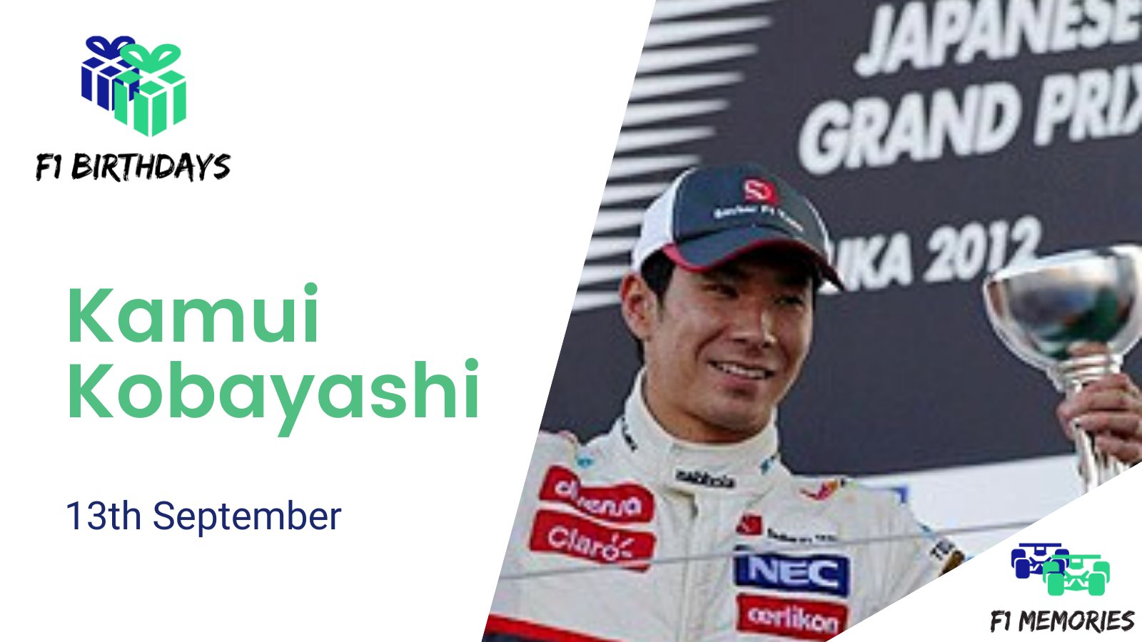 Happy birthday to former Toyota, Sauber & Caterham driver Kamui Kobayashi!!   