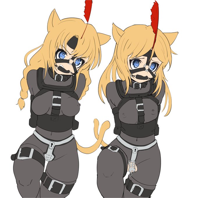 pixivリクエストのポニーガール猫ちゃん進行中 