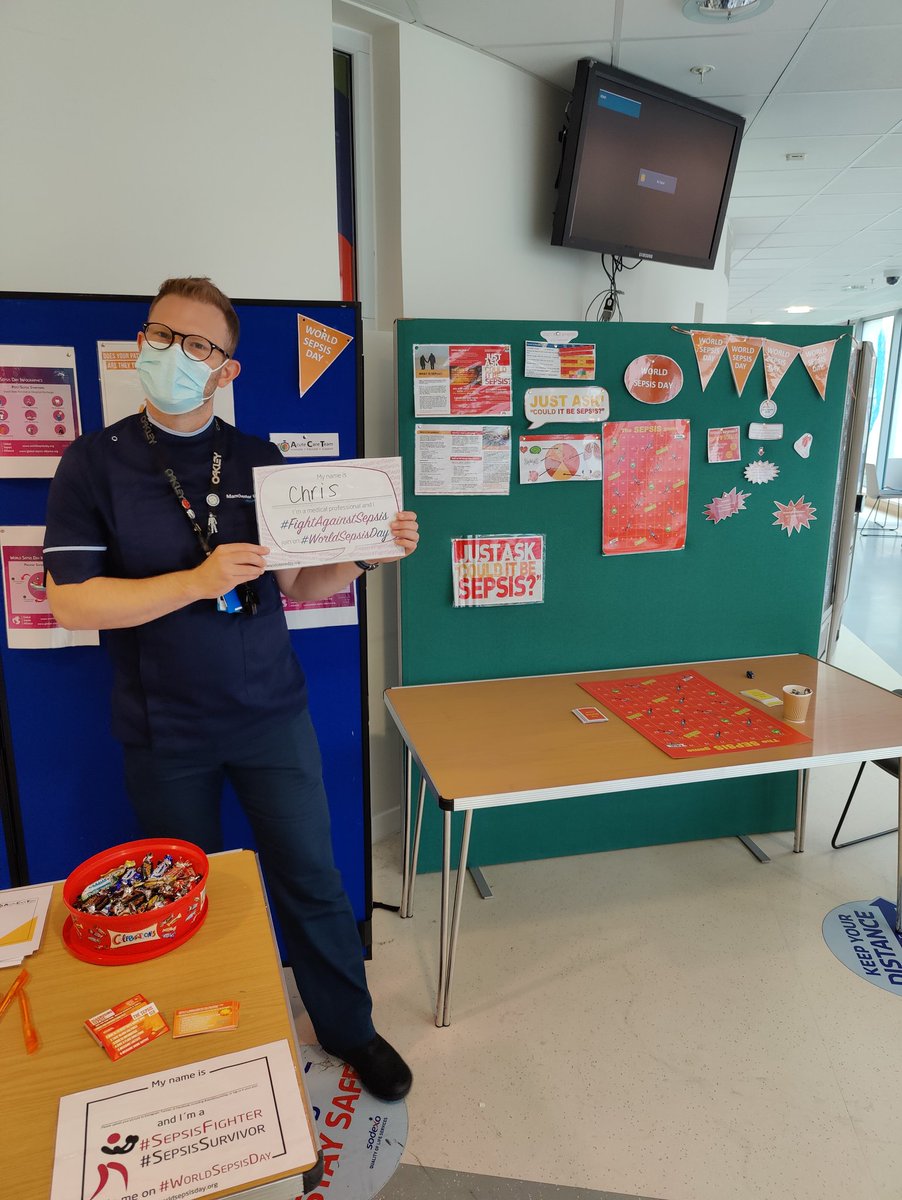 Today is World Sepsis Day. We are in the MRI Atrium to raise awareness for Sepsis. Come down and play our Sepsis Game or take a selfie with our selfie boards! WE ALSO HAVE PENS!! 🖊️👩‍⚕️👨‍⚕️
@mftchiefnurse <a href="/dawnpike20/">Dawn Pike (RN)</a> <a href="/MFT_CSS/">MFT_CSS</a> #MFT #WorldSepsisDay #WSD #sepsis
