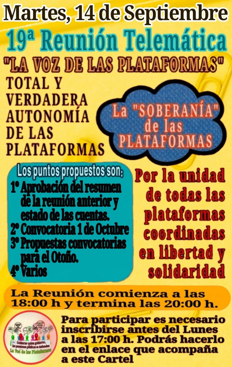 MareaNord's tweet photo. #ReunionTelematica
#SoberaniaDeLasPlataformas
enlace de inscripciรณn:
๐๐ผ๐๐ผ๐๐ผ๐๐ผ
https://t.co/pCVspkURCr
#LaVozDeLasPlataformas
#UnionDePlataformas
Para la unidad de las plataformas por una verdadera y efectiva lucha por todos nuestros derechos.
@pensionazo_no
@PorLaUnidadPens https://t.co/XXJQr0CsWO