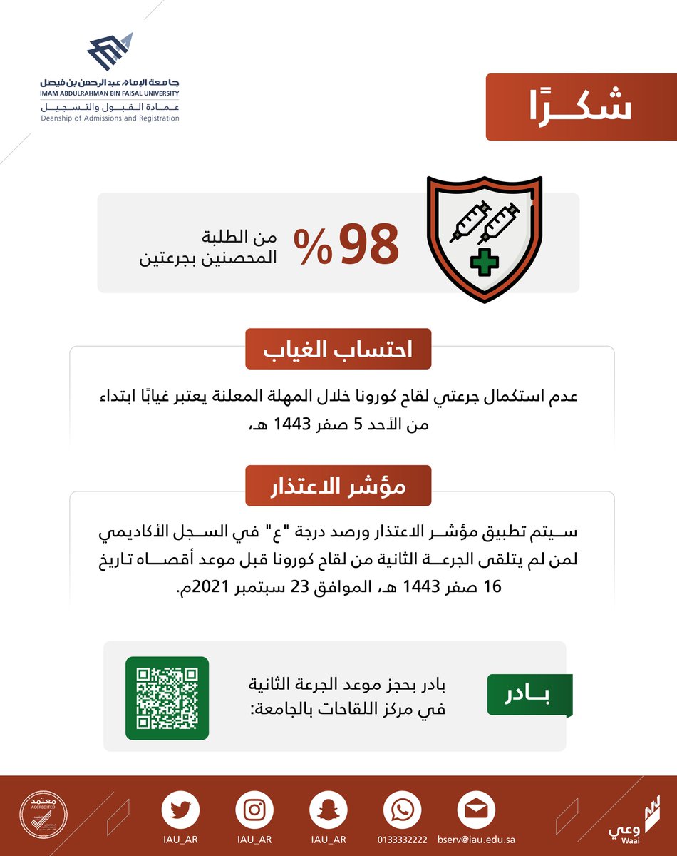 عمادة القبول والتسجيل tweet media