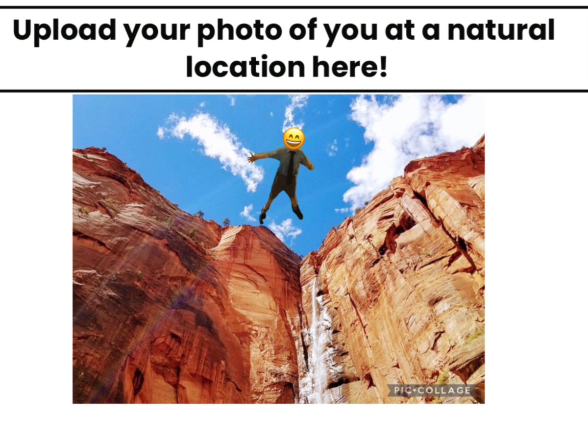 MsEricaPizzino's tweet photo. Exploring the difference between natural and constructed locations in Geography. Year 2s brainstormed different natural and constructed locations and then used the cutout tool on PicCollage to photoshop themselves onto those places! #Geography  @olgstaff @PicCollage https://t.co/2A4ghPaqwP