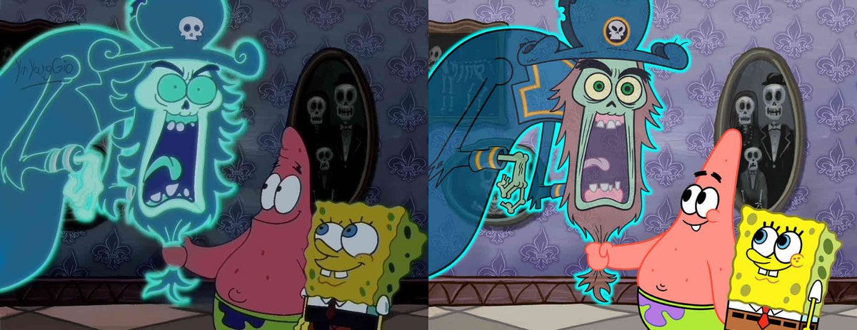 YinyangGio14's tweet photo. Some Spongebob scenes but with the classic art style.
#SpongeBob #BobEsponja #fanart https://t.co/HleEaEnrIi