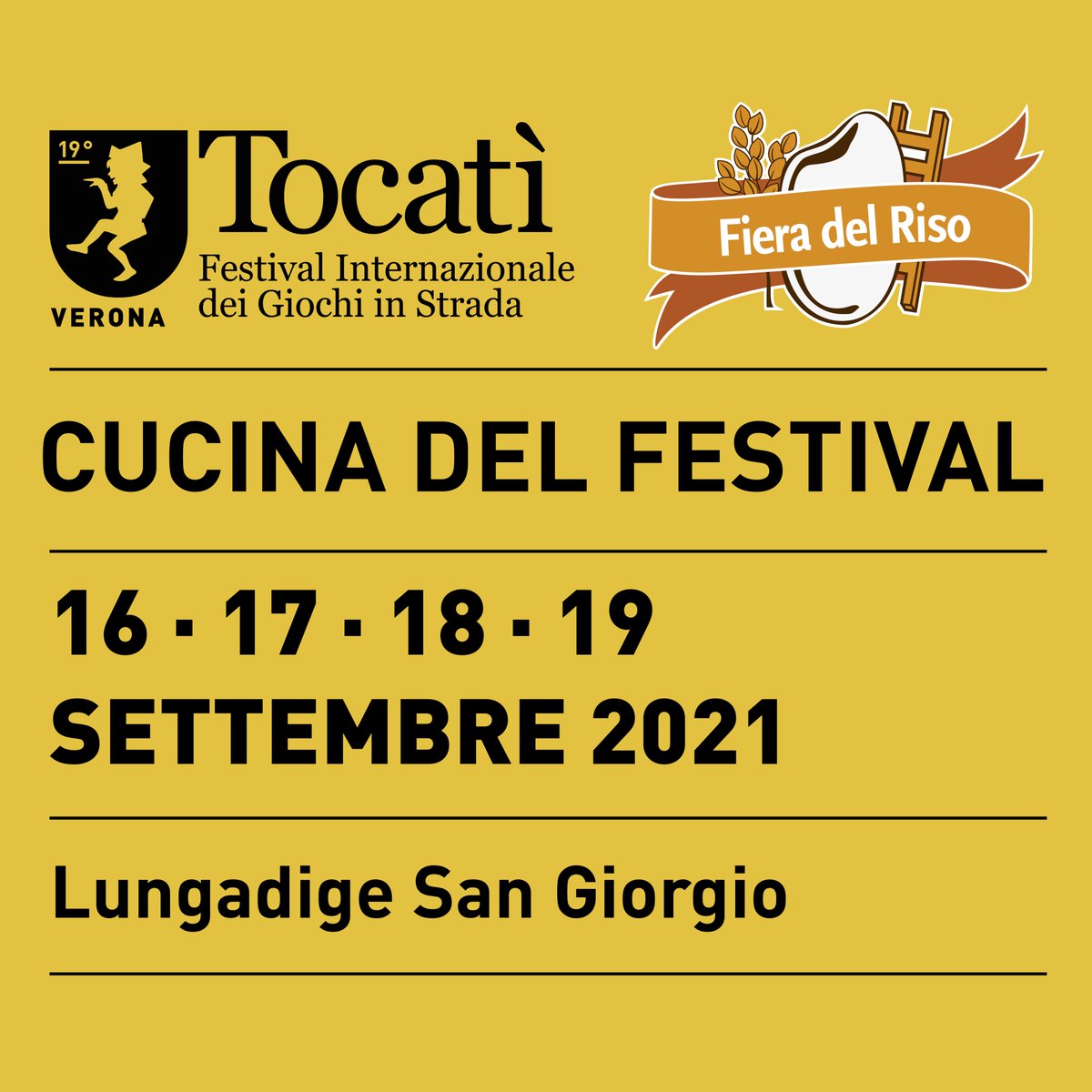 La #FieradelRiso sbarca al #Tocatì, a Lungadige San Giorgio. La #cucinadelFestival. Dalla sera di giovedì 16 a domenica 19 settembre troverete #standgastronomici con i mastri risottari. tocati.it/programma/la-c…
