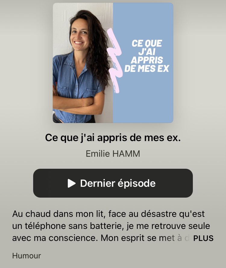 Mon podcast « Ce que j’ai appris de mes ex » est à nouveau en ligne !

podcasts.apple.com/fr/podcast/ce-…