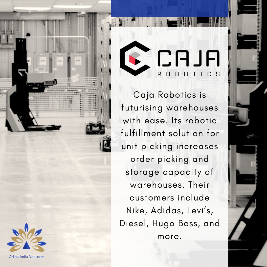 GroupArtha's tweet image. @CajaRobotics is not only transforming warehouses but also the automation industry!​

#arthaindiaventures #portfoliocompany #cajarobotics #AI #warehouses #robot #growth #startup #investment