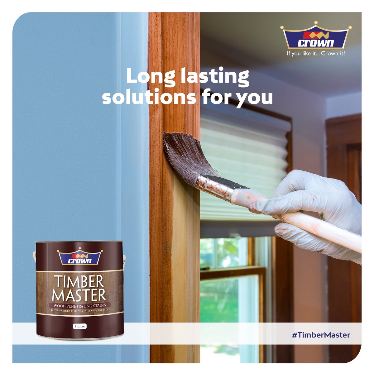 CrownPaintsPLC's tweet photo. Protect your wood against moisture and bacteria with
Crown Timber master. Best for doors, bar counters,
furniture and any wooden panelling. For more
information, contact us on 0709 887 000 or visit your
nearest Crown Showroom & dealer to make an order.
#TimberMaster #CrownPaints https://t.co/1iwncASO6z