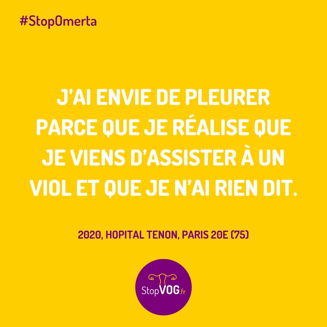 StopVOGfr's tweet photo. Bravo à cette étudiante en médecine qui dénonce les violences gynécologiques dont elle a été témoin pendant son stage à l’hôpital Tenon AP-HP à Paris ⚠️

💜 Parler c’est refuser d’être complice. Vous aussi témoignez !

#StopOmerta @HopitalTenon 1/2 https://t.co/82gcyhC8E1