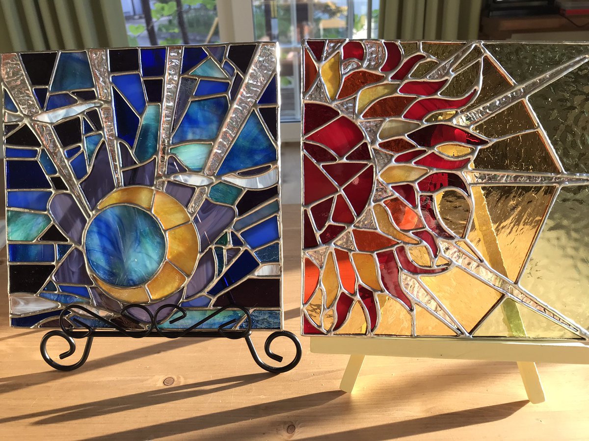 できた、できたー！ 『南国の太陽』 #ステンドグラス #ネキの個展 #古