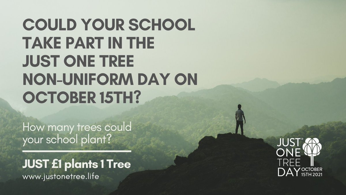 🌳Schools across 4 continents are uniting on JUST ONE Tree Day to combat #climatechange! 

🌳A fun &amp; educational non-uniform day for the pupils, which plants a tree for their future with every £1 raised.

🌳Run by award-winning non-profit <a href="/JUST_ONE_Tree/">JUST ONE Tree</a>. 

#justonetreeday #SDGs