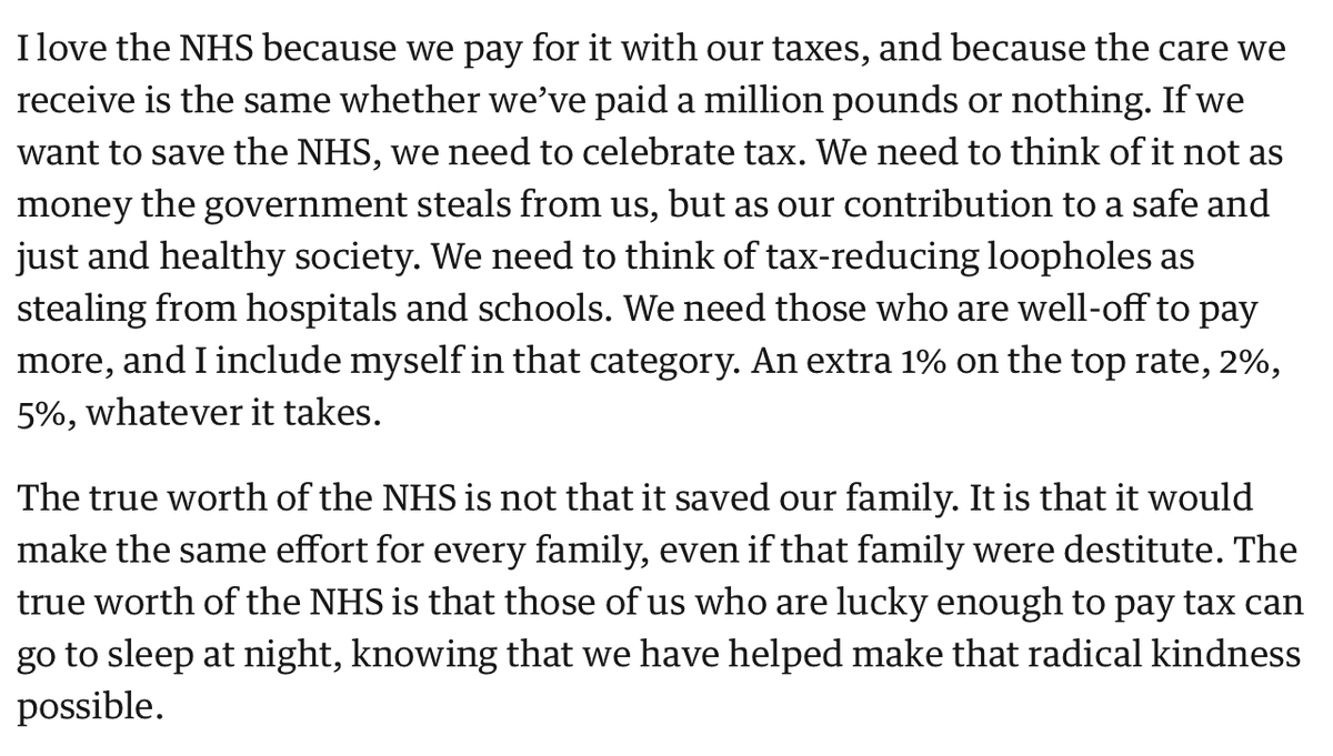 Recent right wing media attacks clearly aim to destroy the NHS by discrediting its staff. 

By blaming us for a decade of underfunding. 

By turning you against us.

If, like <a href="/mark_haddon/">mark haddon</a>, you think the NHS is worth fighting for, please RT his wise &amp; beautiful words 🙏

#NHS 💙