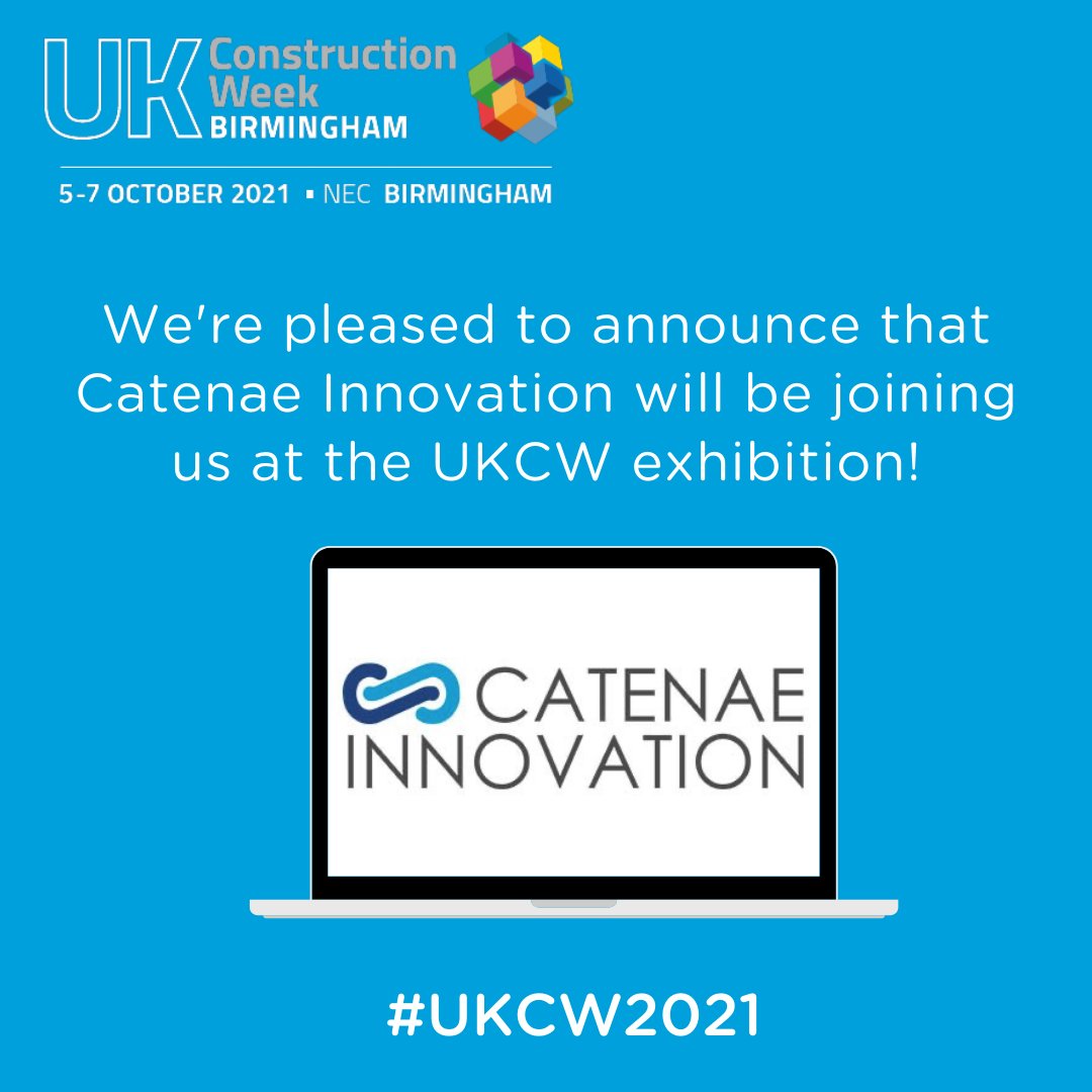Happy Monday 🥳 @Catenae_ will be joining us at the <a href="/UK_CW/">UK Construction Week</a> exhibition next month to showcase our new, up and coming product... 👀 Get your FREE ticket bit.ly/3hrXAZB

#ukcw2021 #ukcw #construction #birmingham