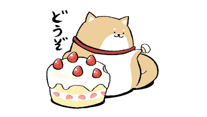 ケーキを分けてくれるワンチャンです🍰 