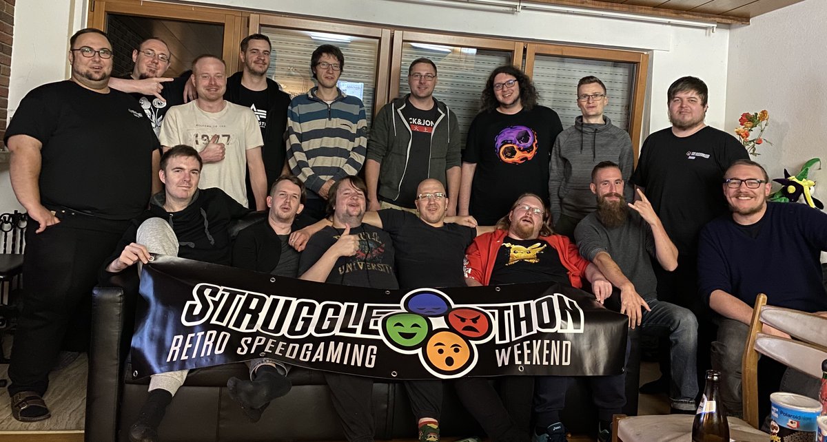 Morgen geht's schon los! Um 13:00h gehen wir live auf Germench --&gt; twitch.tv/germench . Lasst einen Follow da und wir sehen uns Morgen zum StruggleThon 2021 #sthon21 ! Hier noch ein Foto von der StruggleThon-Truppe vom letzten Jahr.