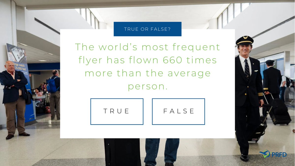 prfd_aero's tweet image. True Or False? The #worlds most frequent flyer has flown on more than 10,000 #flights. #PRFD #YourReliablePartner