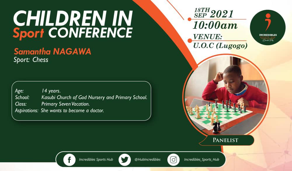 Our very own Samantha Nagawa will sharing about her Chess journey 
#DareToPlay
#ChildrenInSportConference
#NurturingTalent