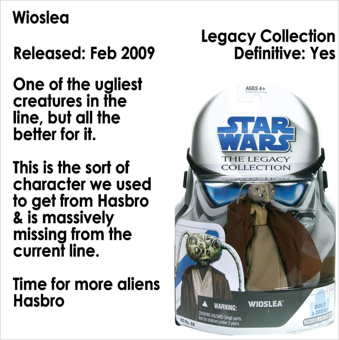ToysJedi's tweet photo. #ActionFigureOfTheDay #Wioslea from #LegacyCollection line One of the ugliest creatures in the line, but all the better for it. This is the sort of character we used to get from Hasbro & is massively missing from the current line. Time for more aliens Hasbro #DefinitelyDefinitive https://t.co/2mjyBmShbk
